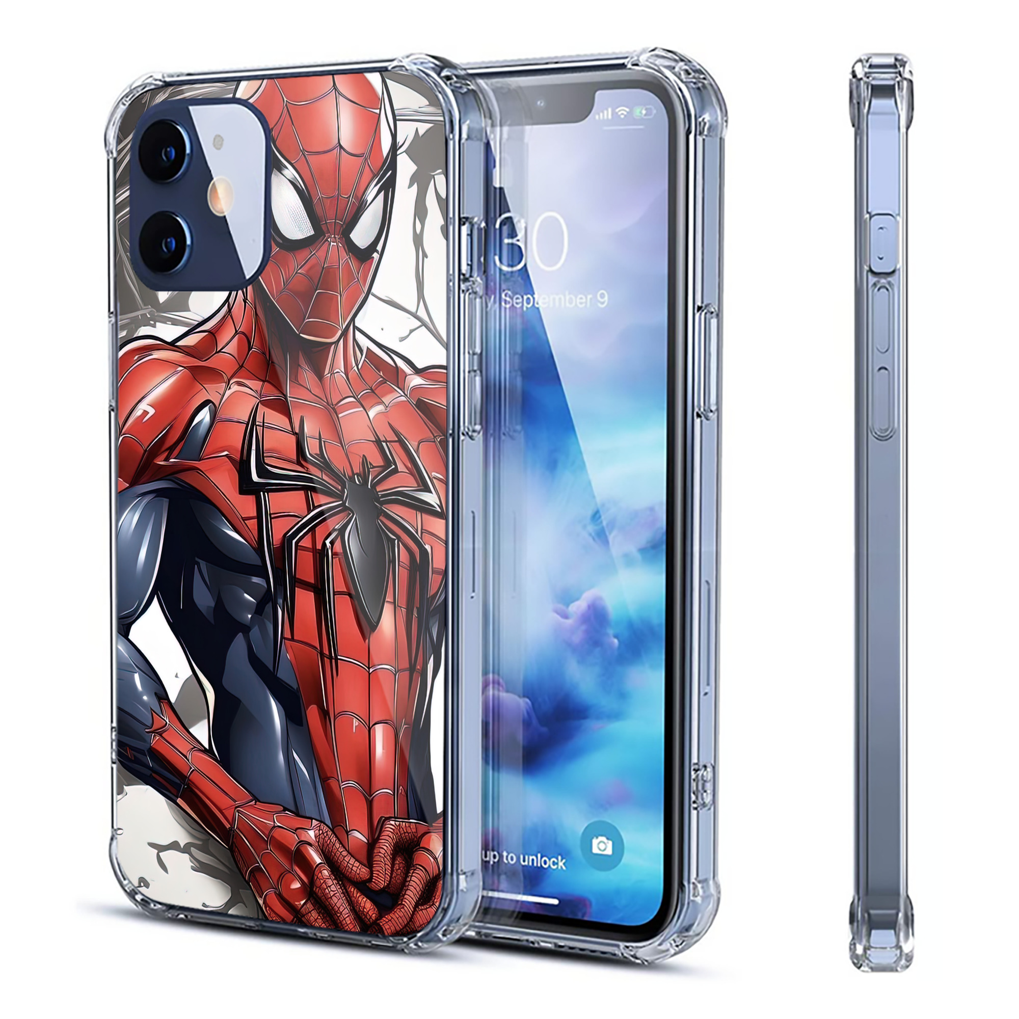 （画像用） Spider Man スパイダーマン 【iPhone 12シリーズ対応】透明スマホケース（クリアソフトケース）